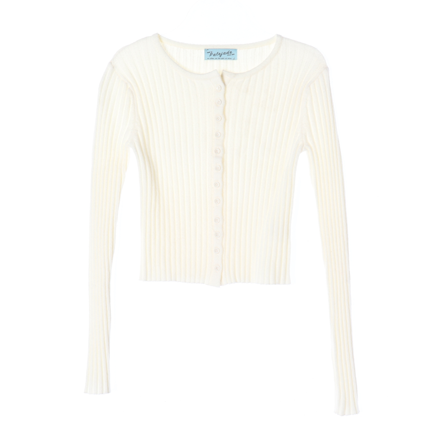 페일제이드 모헤어 블렌드 리브드 슬림핏 크롭 니트 가디건