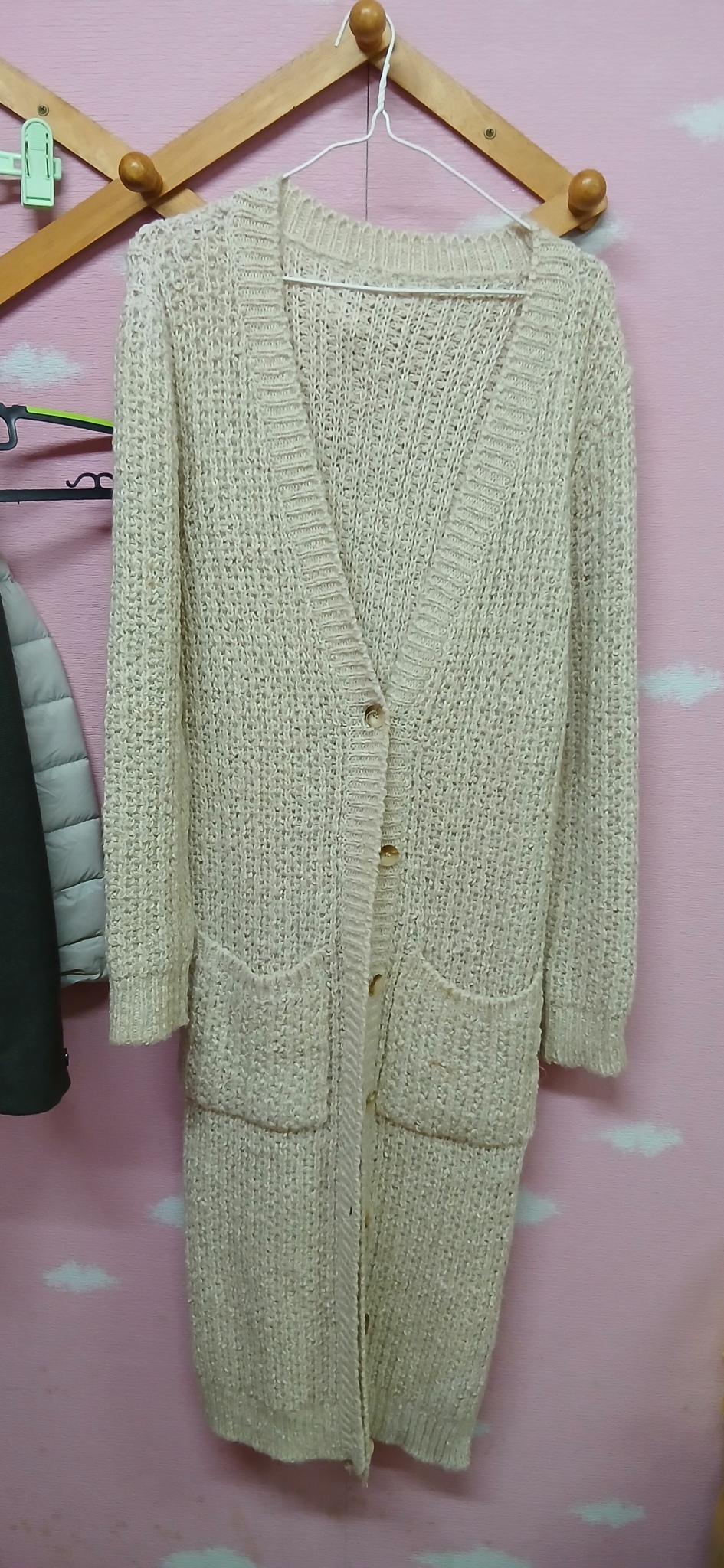 아이보리 롱 니트 가디건