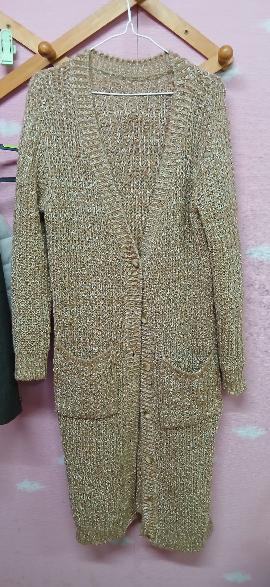 롱 니트 가디건