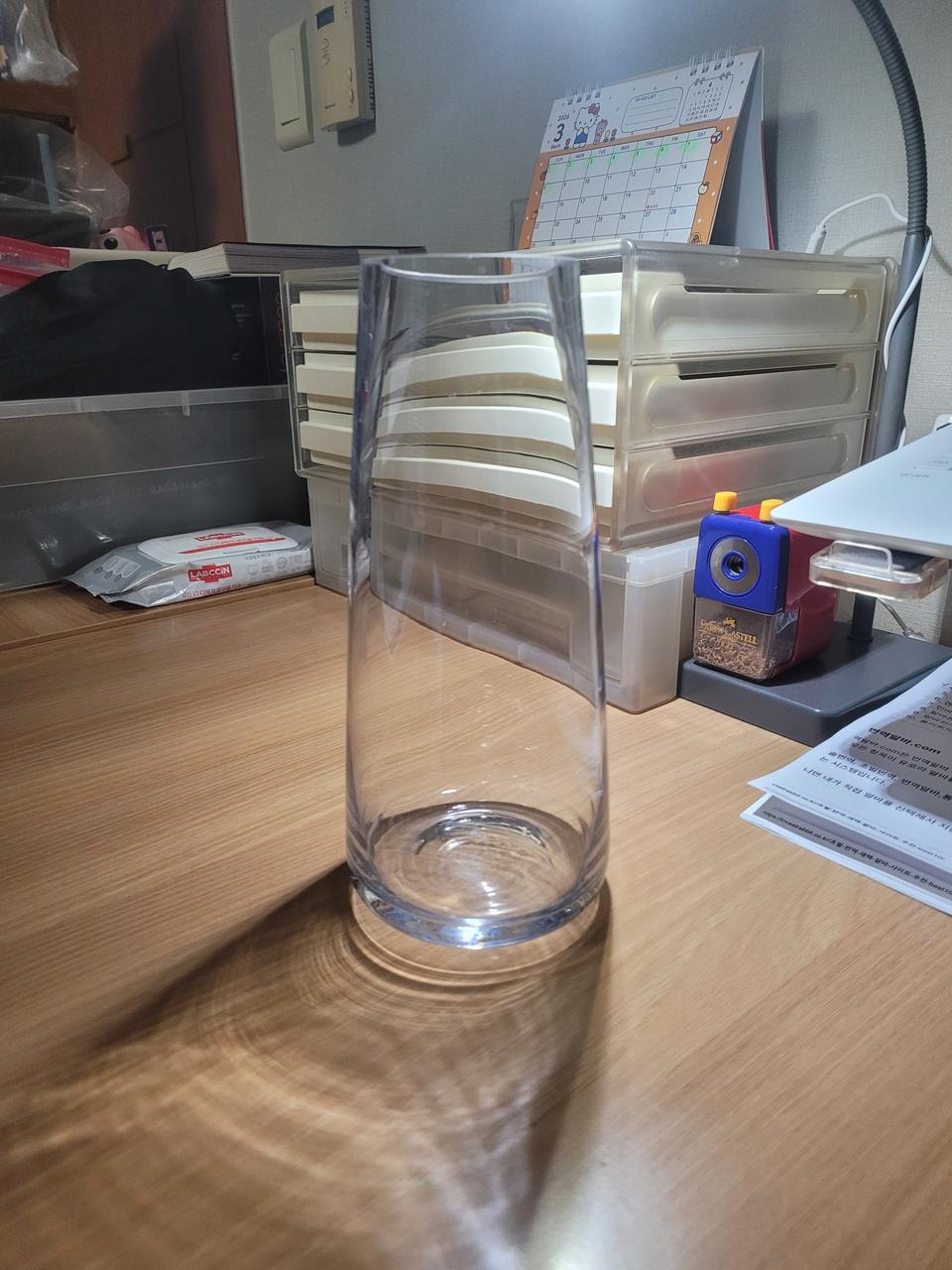 투명 유리 화병 중간 사이즈