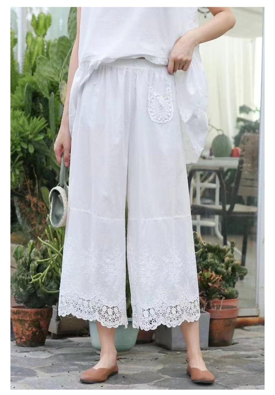 9부기장레이스레이어드팬츠