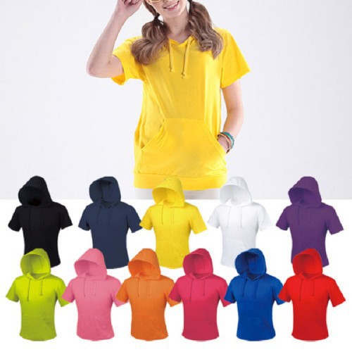 무지 반팔 후드티셔츠