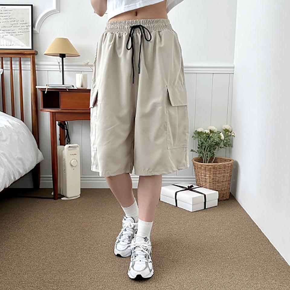 허리밴딩 고무줄 카고 5부반바지