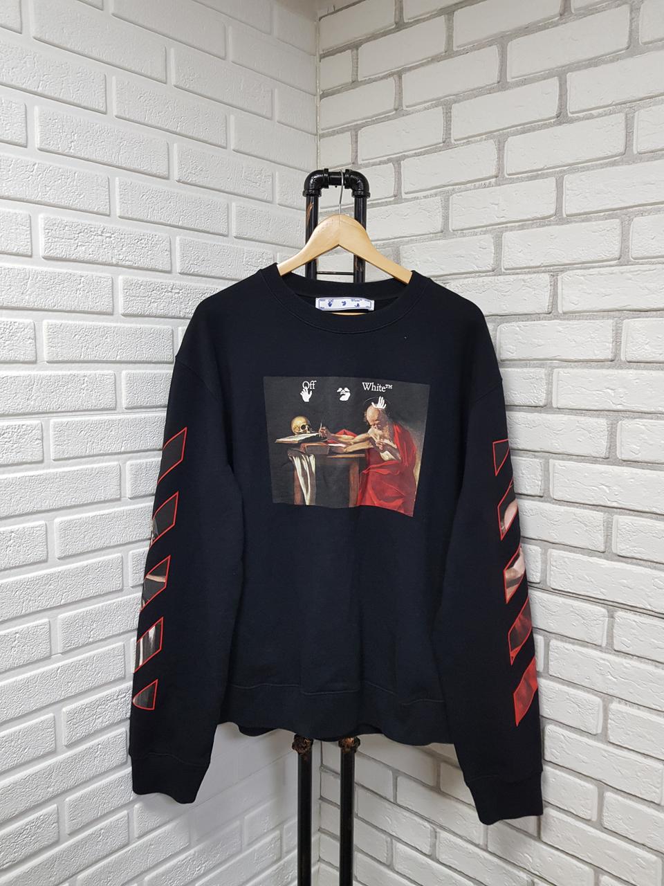 [xxl/정품] 오프화이트 카라바조 블랙 맨투맨 티셔츠