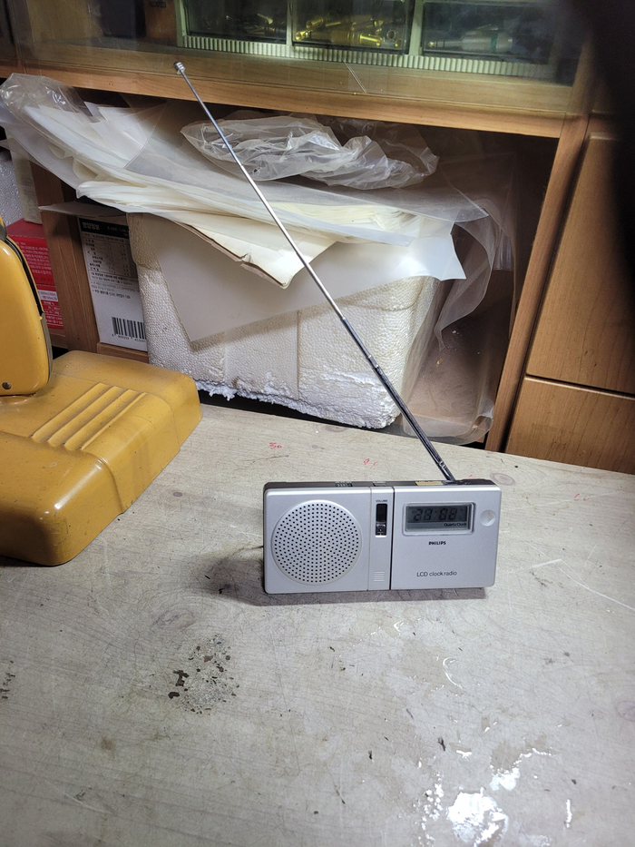 1990 필립스 LCD 시계 라디오