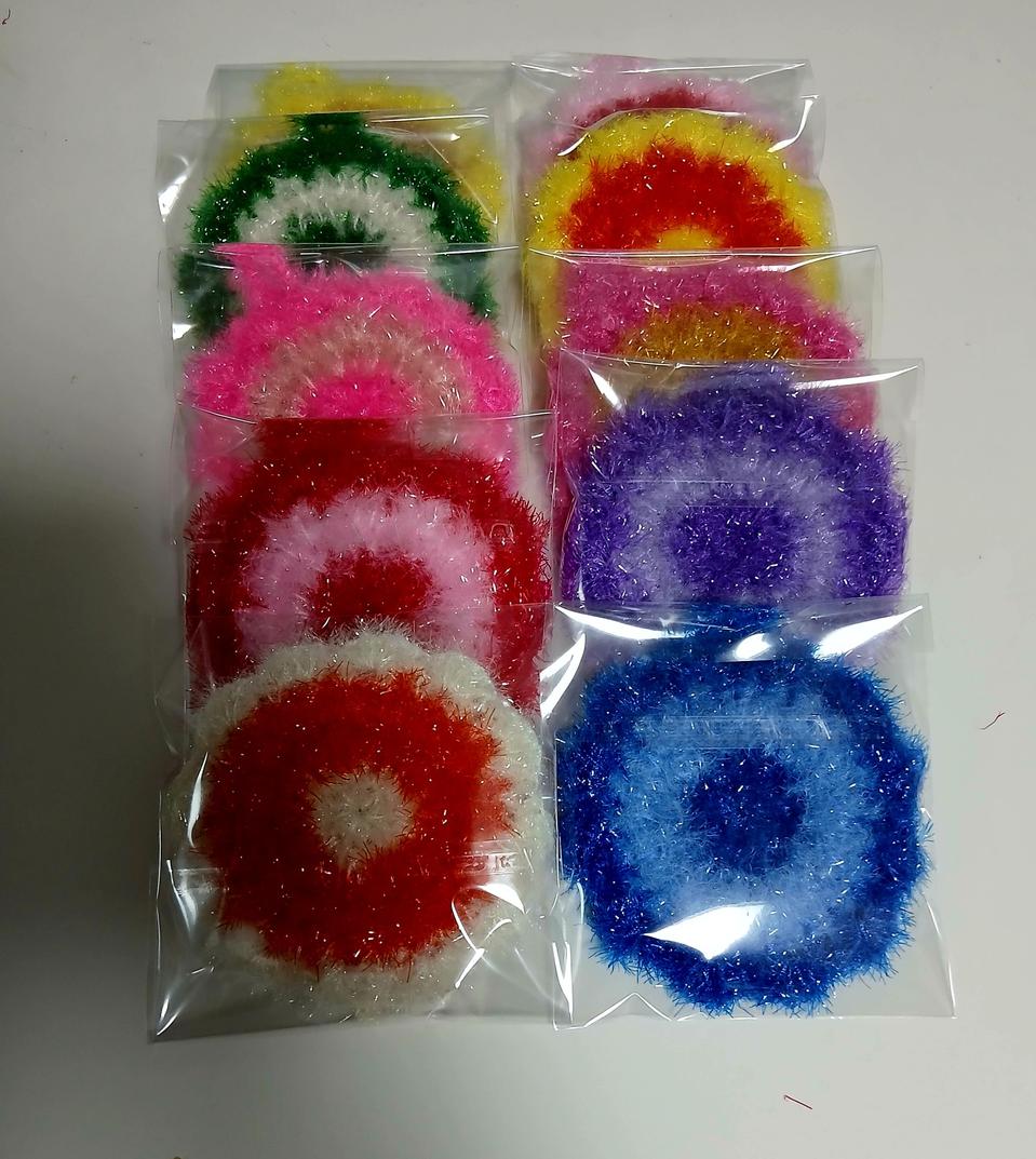 수세미 퐁퐁이 핸드메이드 다양한 색상10개