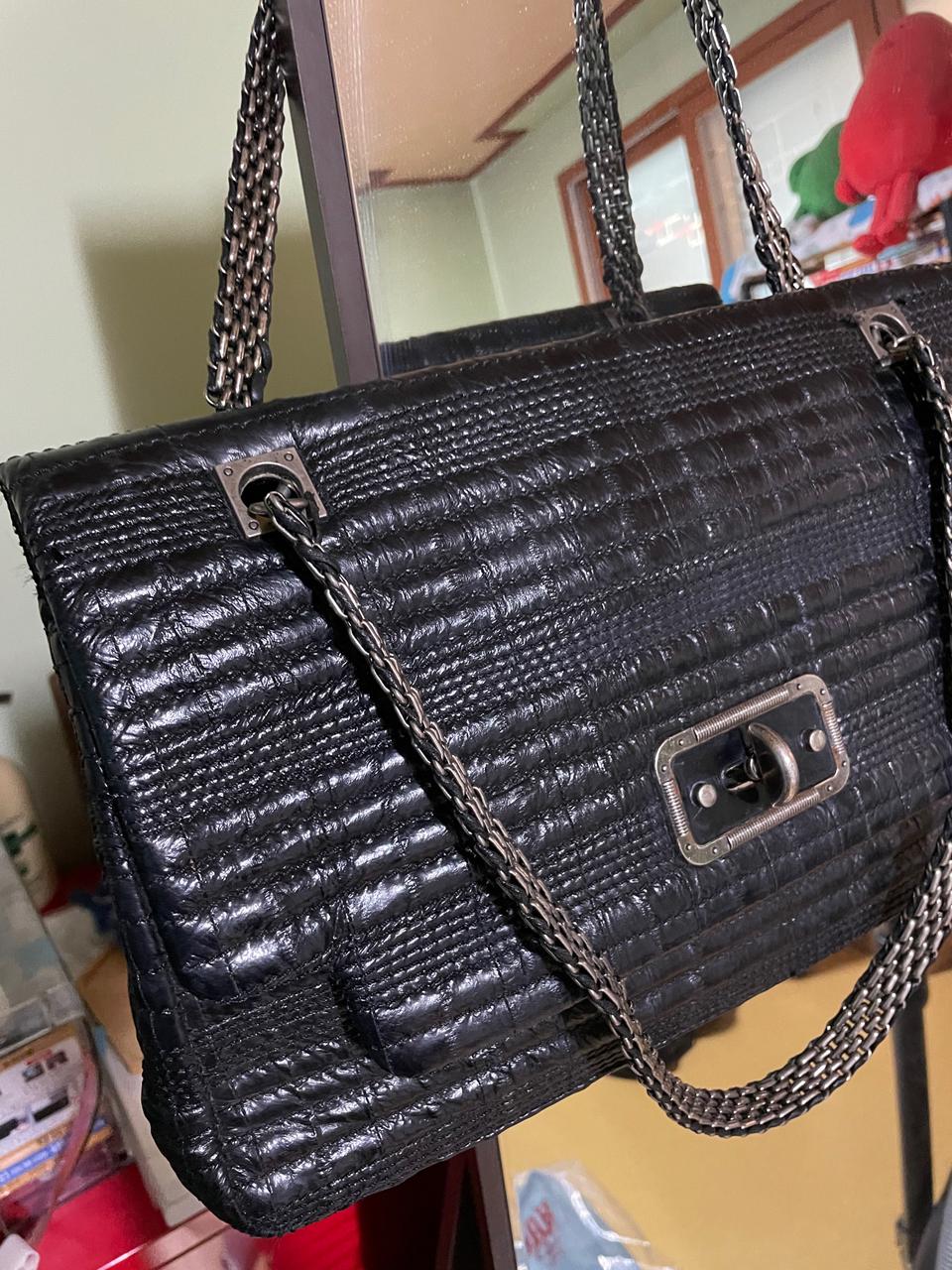 타임 장어가죽 체인 숄더백 한섬