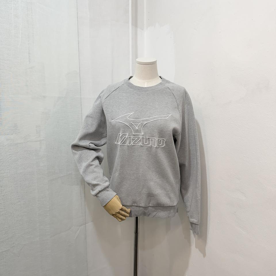 미즈로 로고플레이 그레이 크롭맨투맨 스웻셔츠 4248