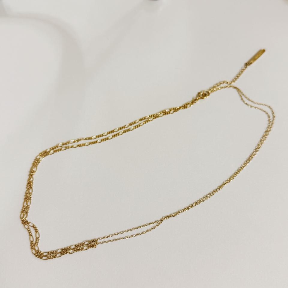 오델리프레 트위드 목걸이 925실버 금 도금