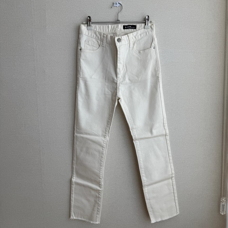 새상품 s 밑단컷팅 일자 팬츠