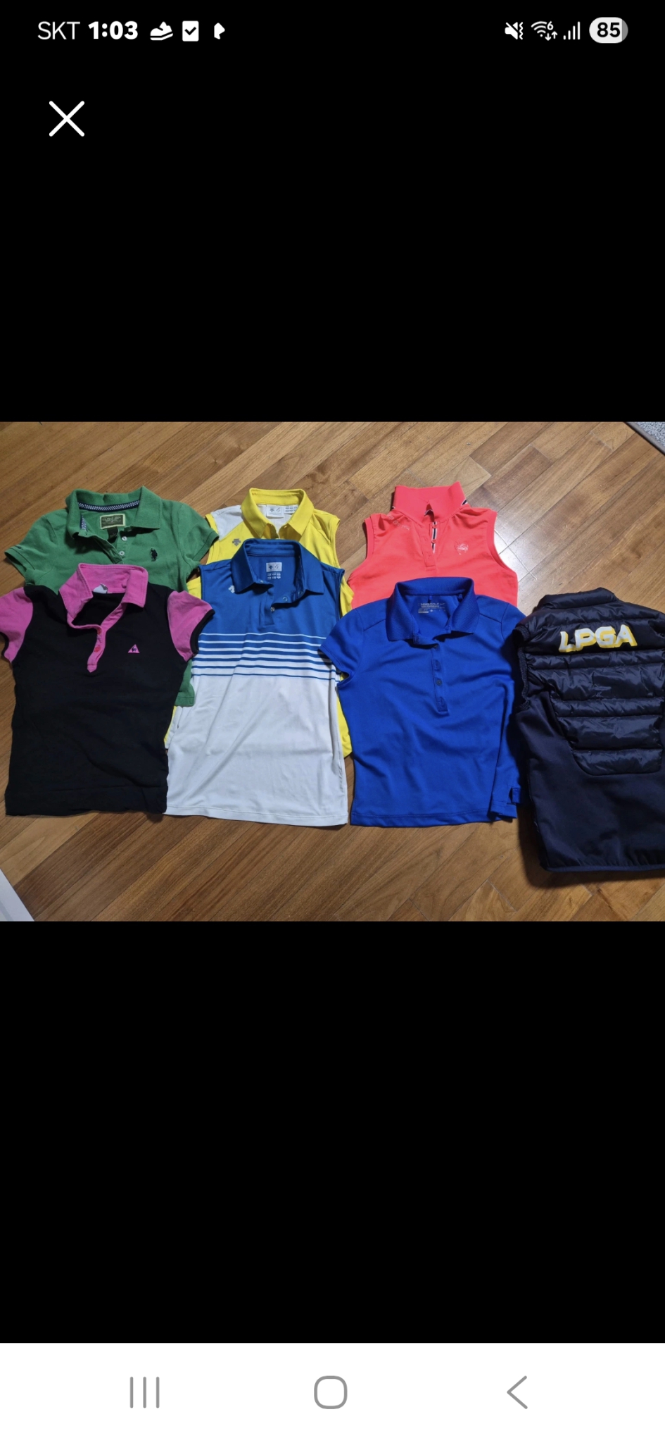 골프웨어, 여성나시 세트,조끼 총7벌