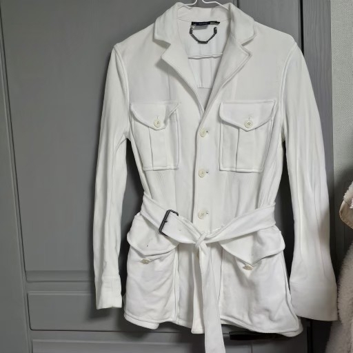 55/폴로 랄프로렌 화이트 벨트 자켓