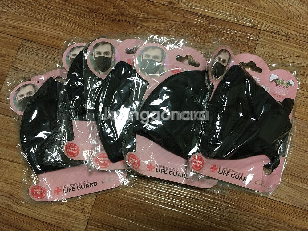 마스크 입체형 패션 블랙 라이프가드 순면 5개 / 일괄 / 택포