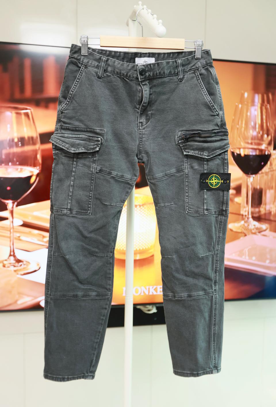 스톤아일랜드 카고 팬츠 그레이 워싱