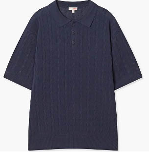 SPAO 스파오 케이블 반팔 니트 네이비 XL