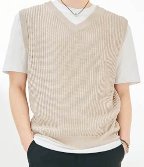 체이스컬트 여름 니트 조끼 베이지 105