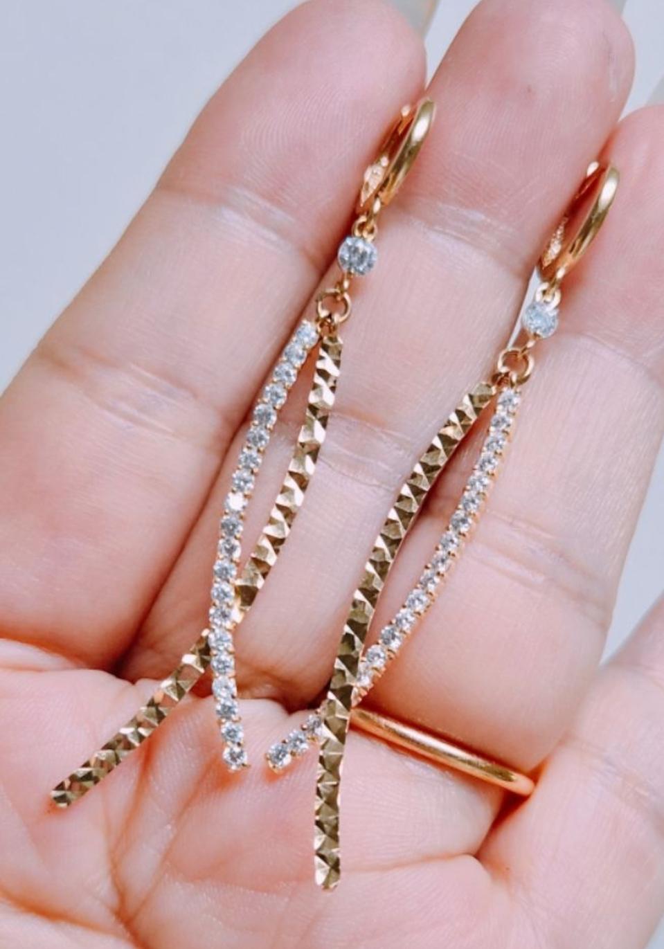 14k트위스트 컷팅 롱귀걸이 거진매입가