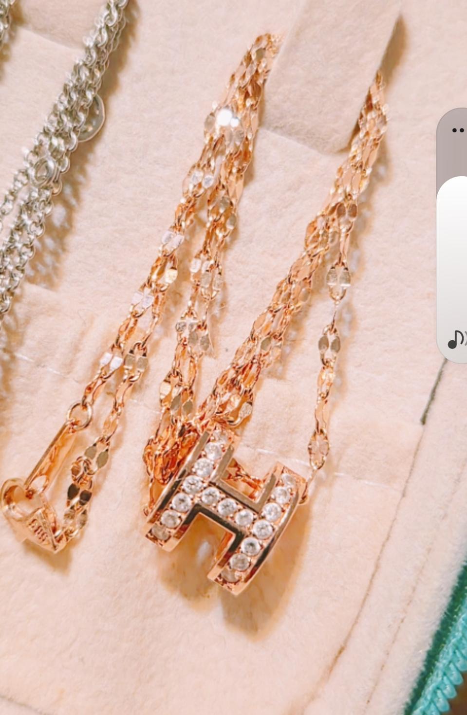 14k 양면이쁜목걸이 로즈골드 금값이하초특가