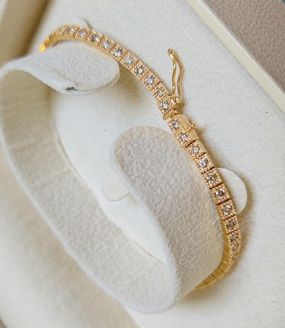 18k다이아몬드 이쁜테니스팔찌 금값이하