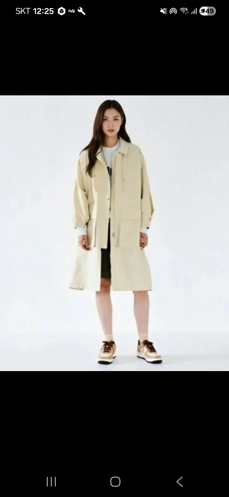 (새상품)쥬시쥬디 아마린넨 포켓 롱점퍼 66사이즈(오버핏)