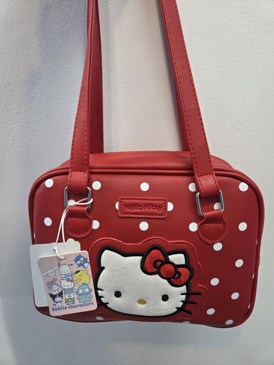 휘귀,산리오 헬로키티 레드 땡땡이 토트백,숄더백,레어템
