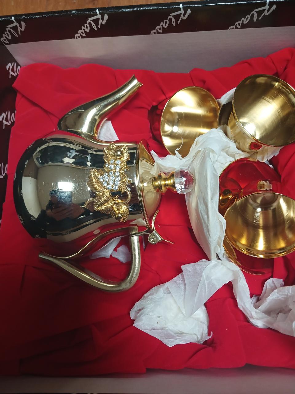 24k 골드 플레이트 앤틱 티포트 세트