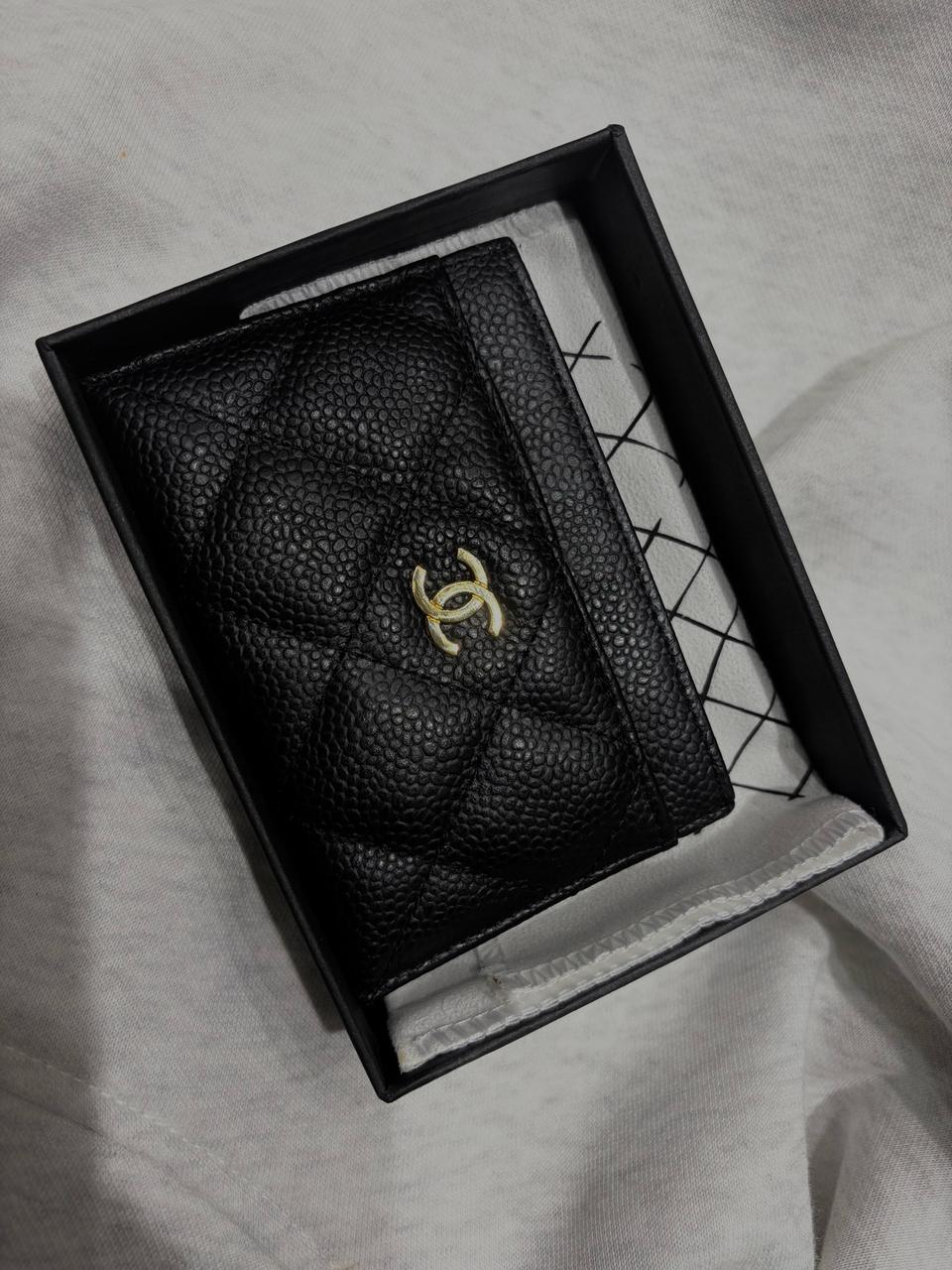 샤넬 캐비어 금장 카드지갑