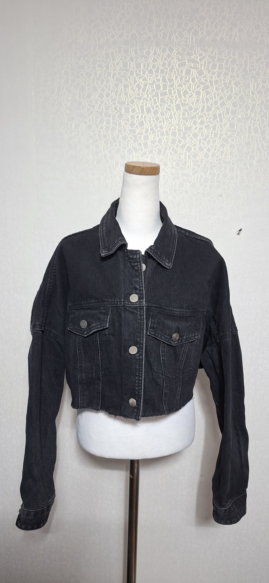 55 자라 TRF 블랙 데님 숏자켓 봄자켓 루즈핏데님