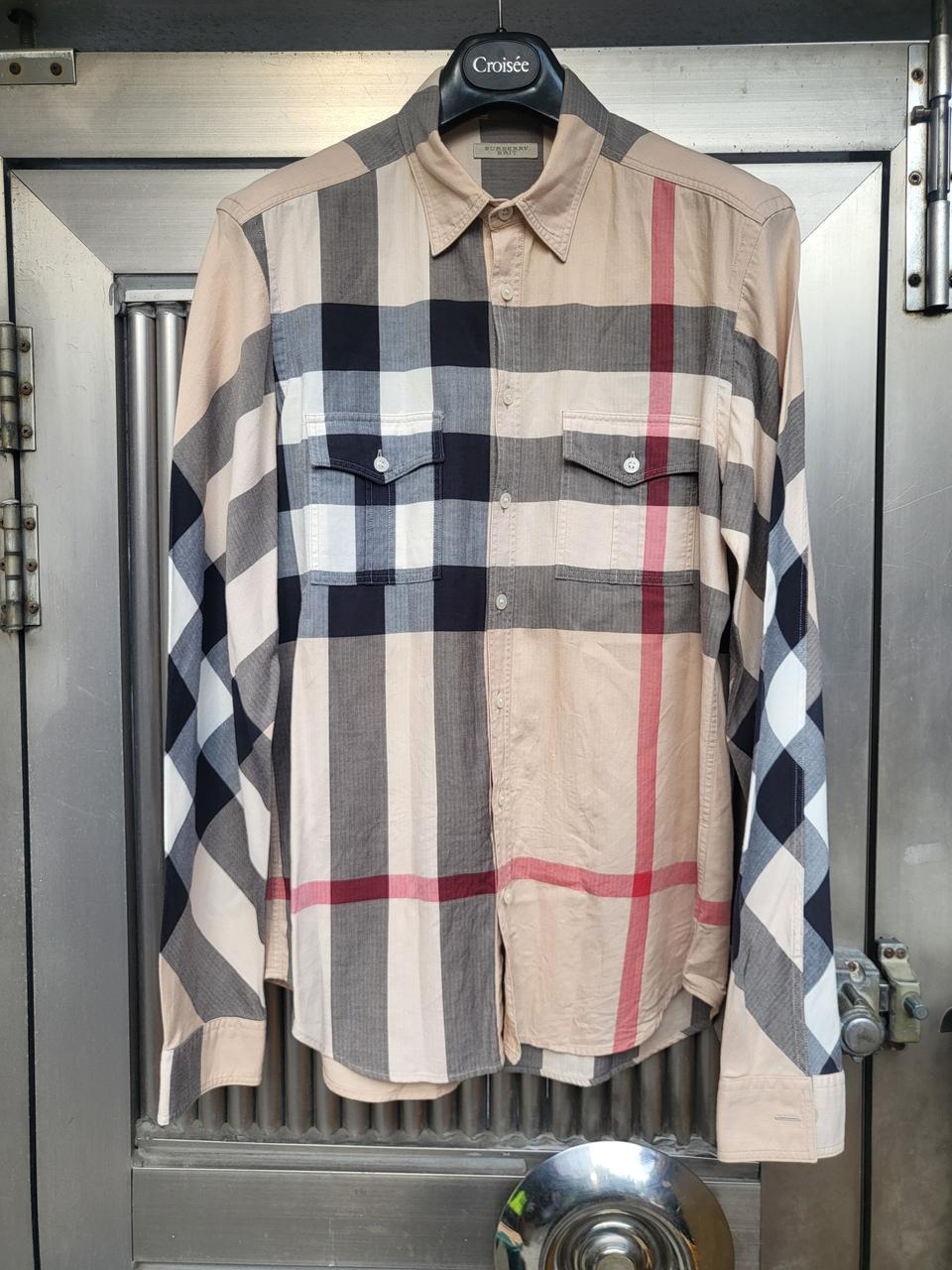 정품 버버리 브릿 체크 셔츠 M 상태양호