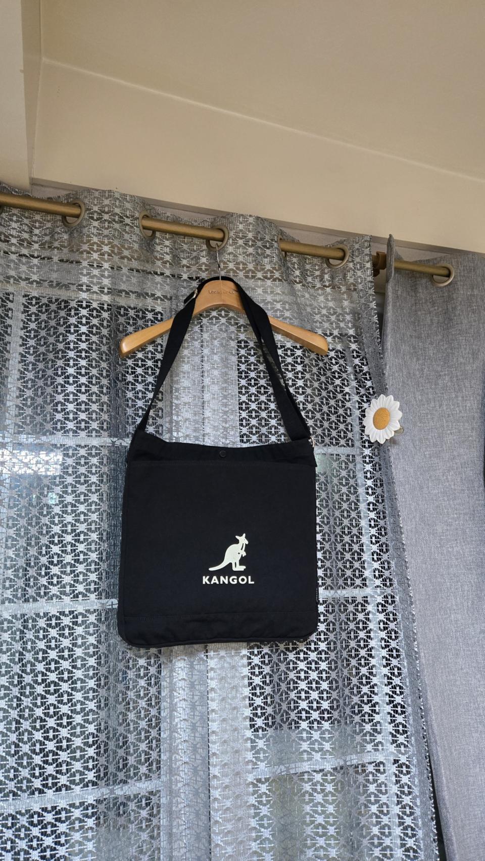 캉골 블랙 캔버스 크로스백