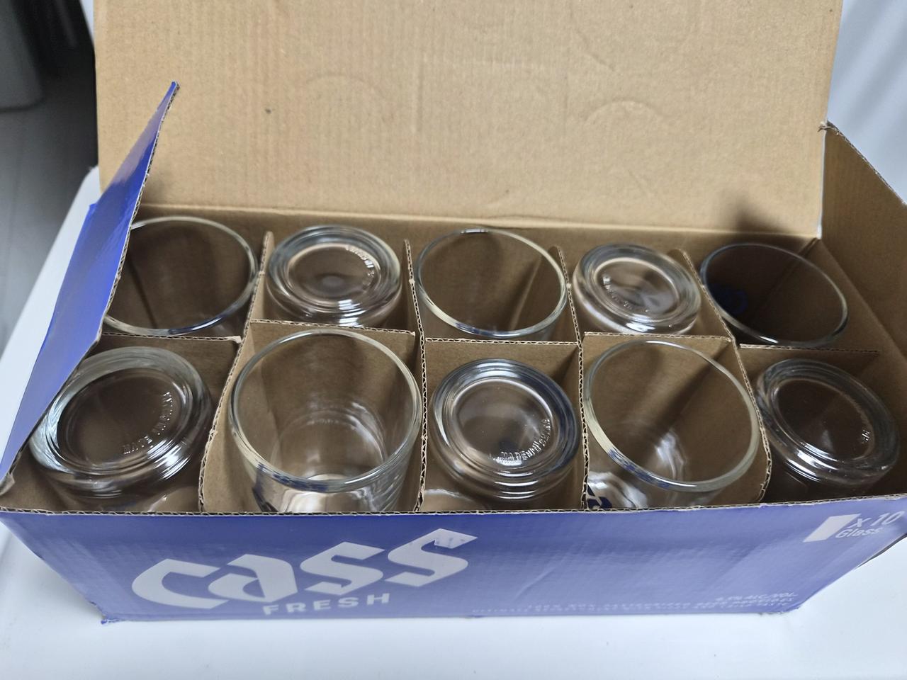 Cass 맥주잔 유리컵 10개 (새상품)