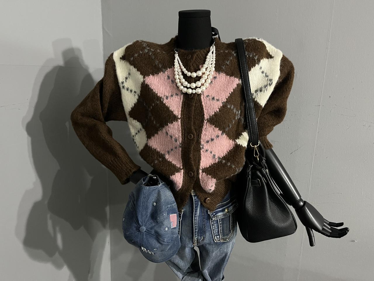 아가일가디건/니트가디건/가디건