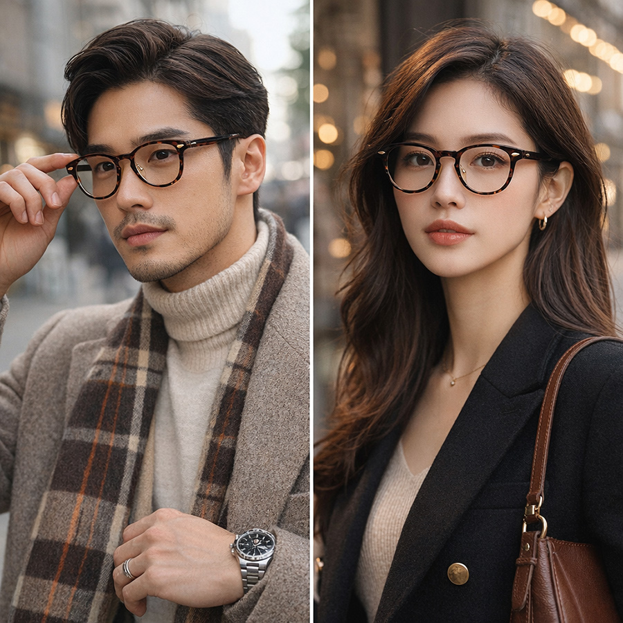 [추가증정] 트랜디온 U 호피브라운 빈티지 안경테 2X7E67 새제품