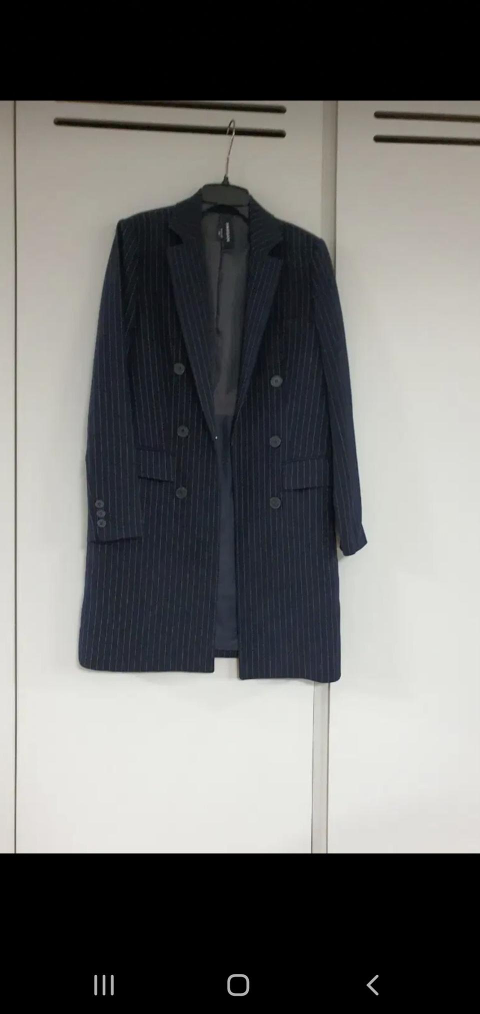 모르간 스트라이프 롱자켓 여성