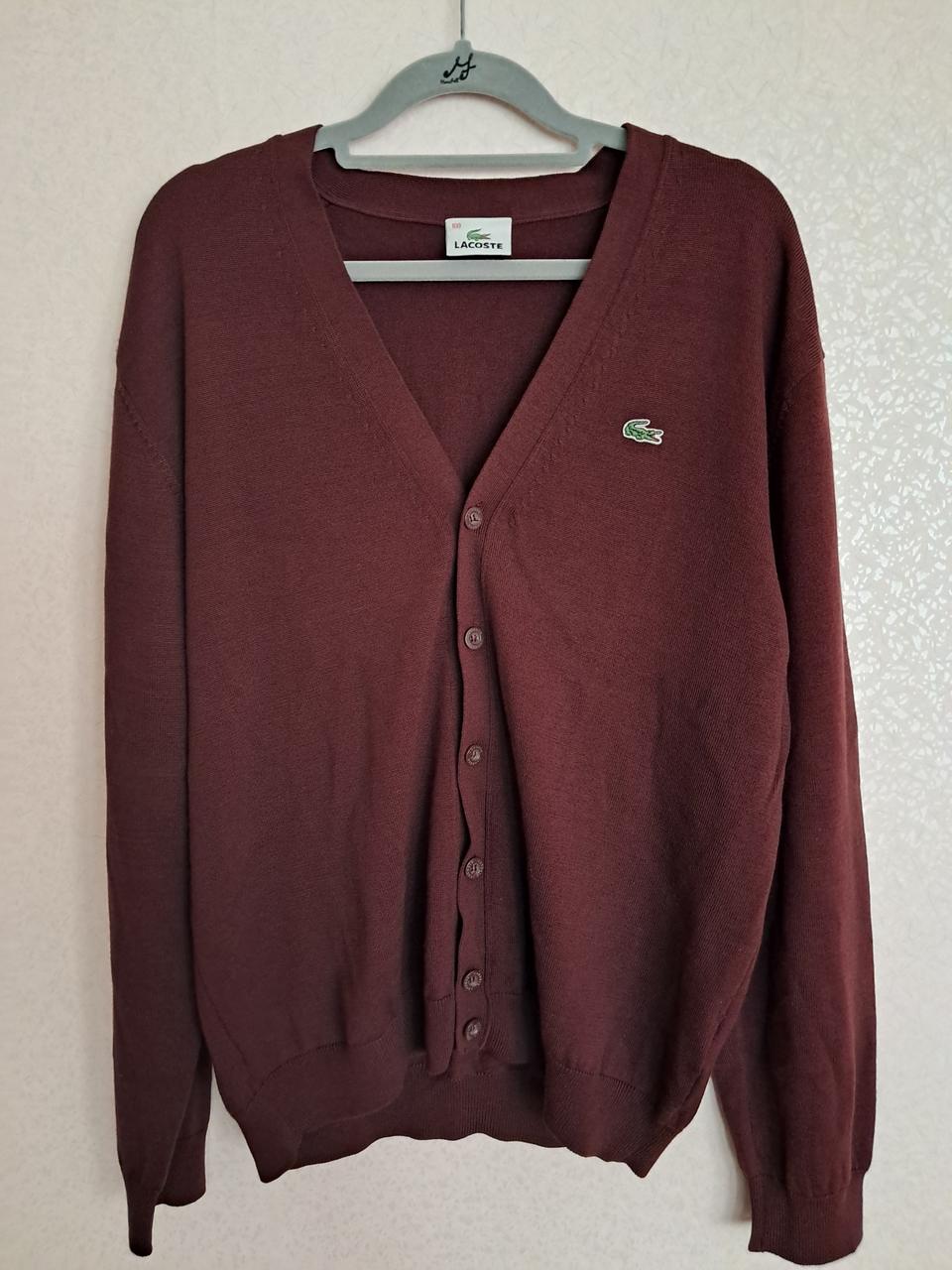 라코스테 버건디 가디건 100