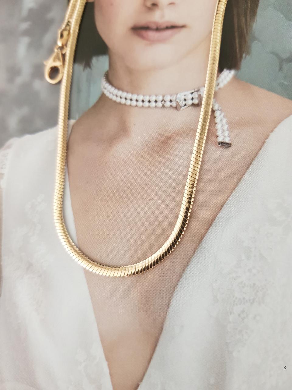 18k 뱀줄 짧은 목걸이