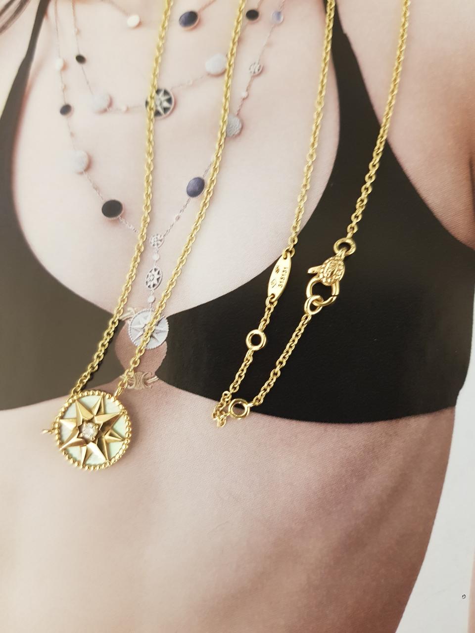 18k 트렌디 다이아 드방 목걸이