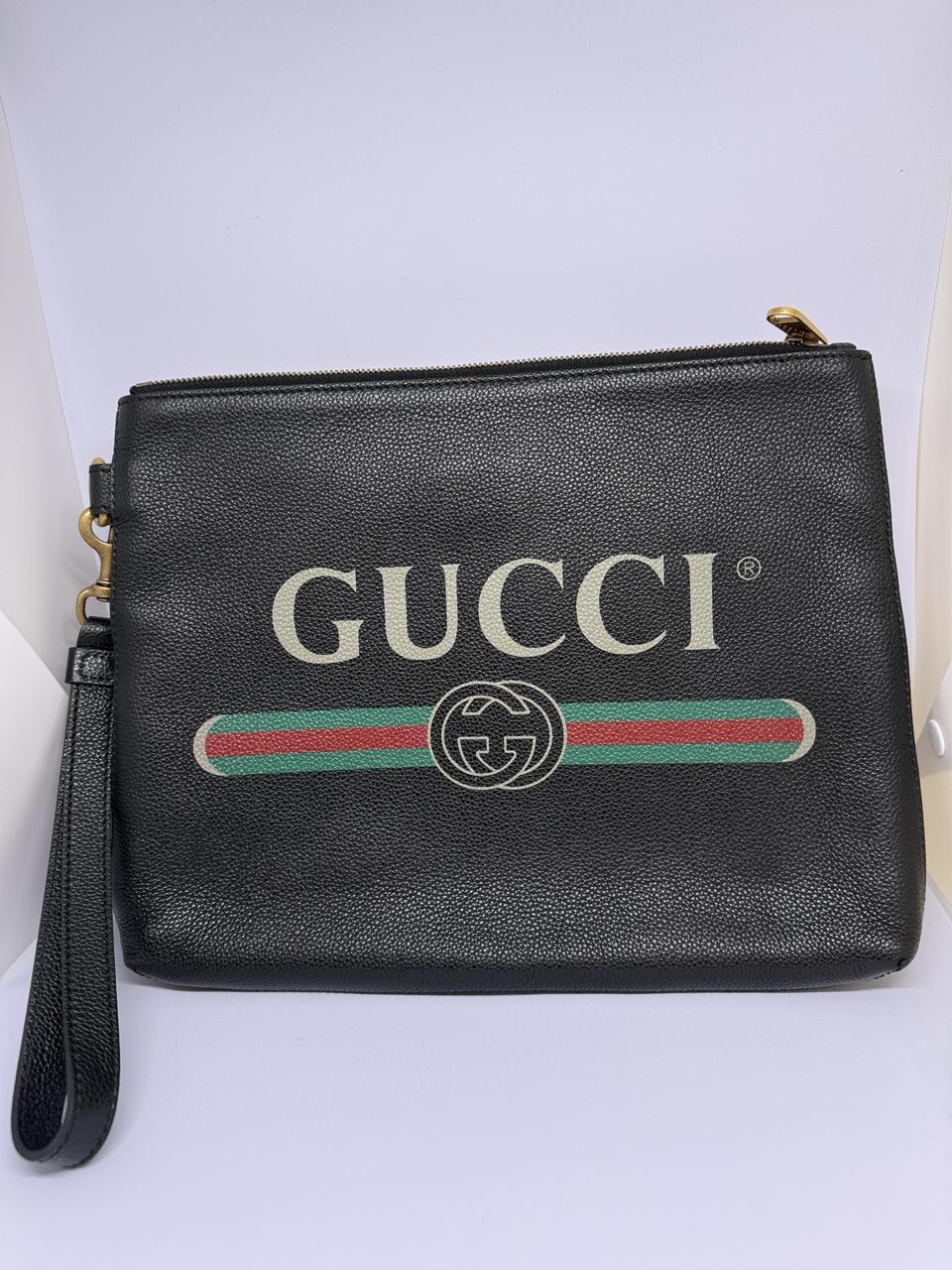 구찌 띠로고 클러치백 블랙 (정품)