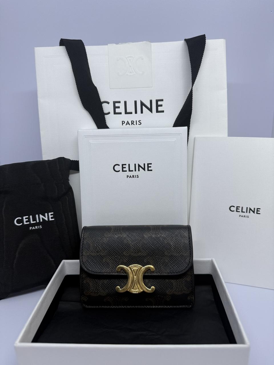 셀린느 트리옹프 플랩 카드지갑 풀박스