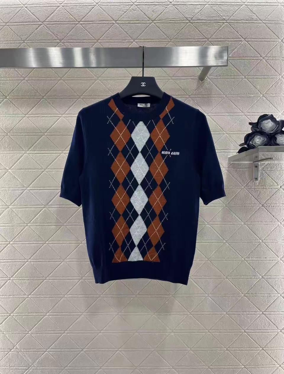 미우미우 여성 니트 반팔