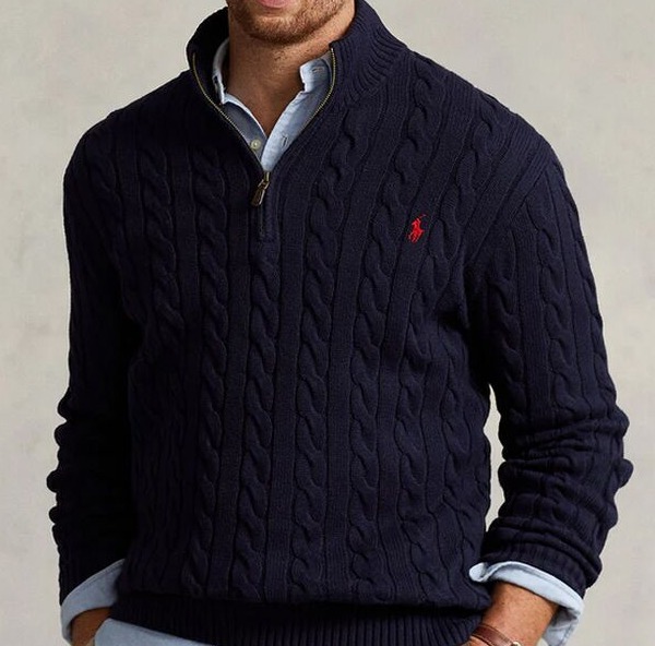 폴로Polo 새상품]폴로 랄프로렌 케이블 하프집업 니트
