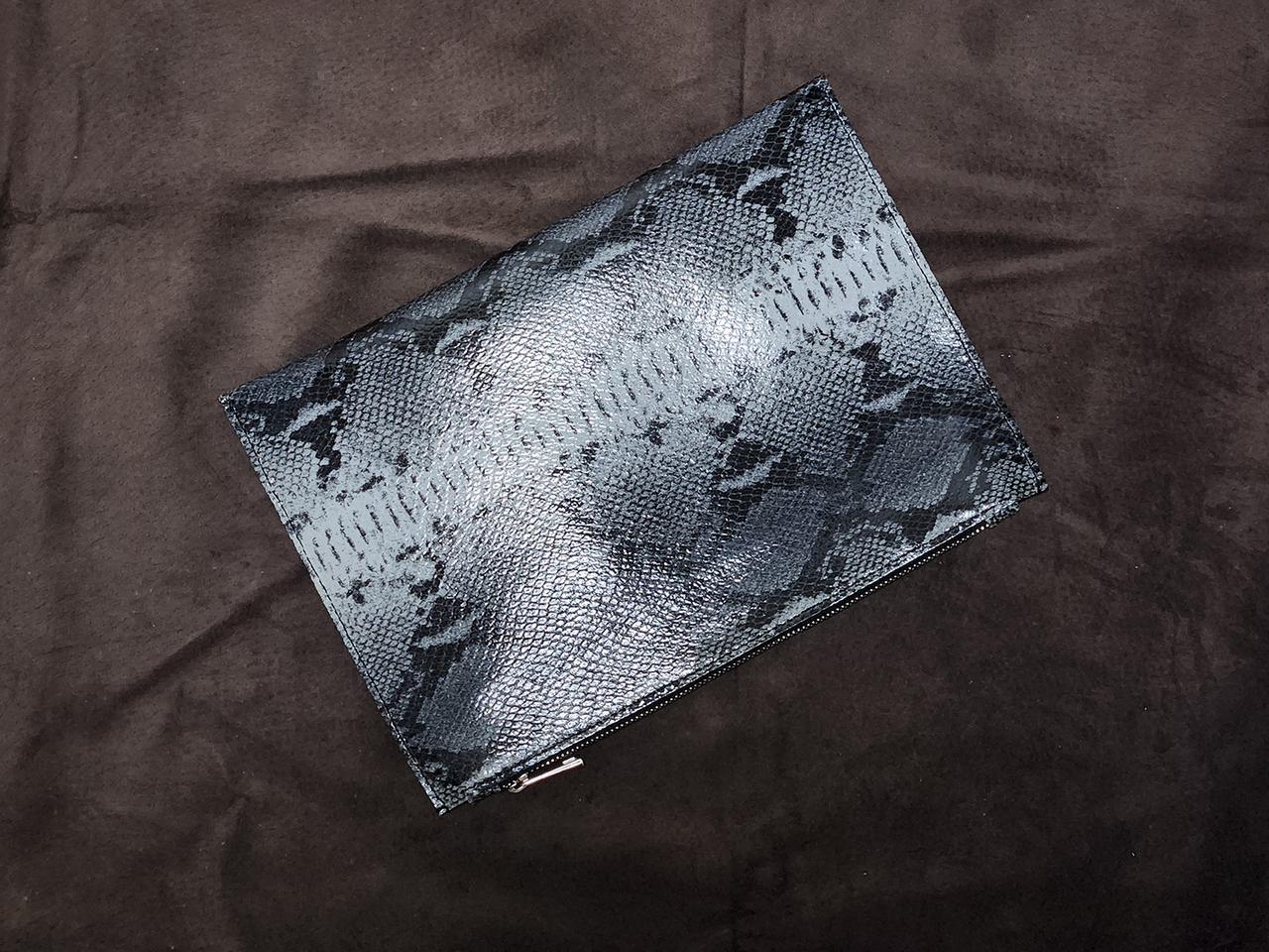 핸드메이드 뱀피무늬소가죽 파우치 스몰클러치