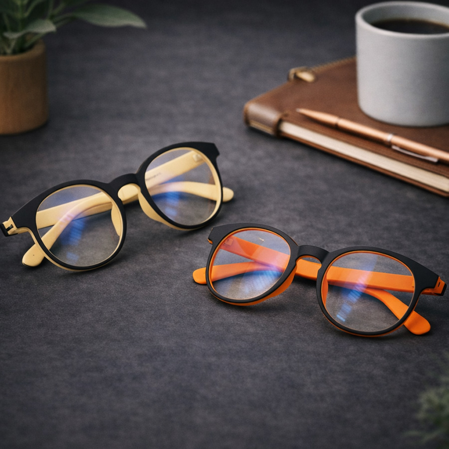 트렌디온 L 이중사출 안경테 컬러포인트 가벼운 뿔테 SBOOI 새제품