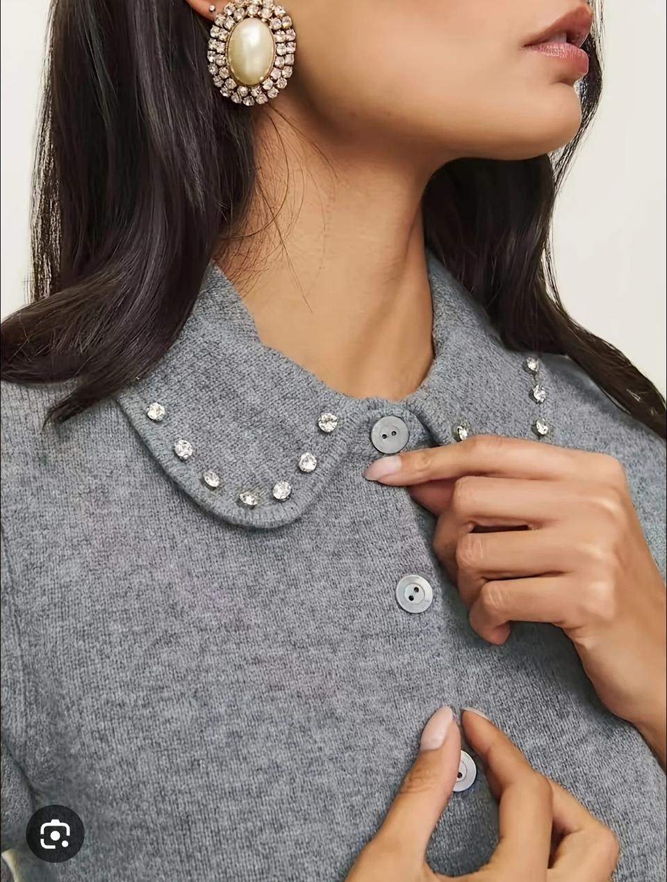 리포메이션 Reformation 스터드 카라 울 가디건 S사이즈