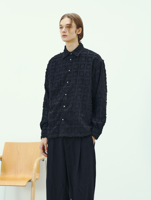 웨이비니스 스퀘어 태슬 체크셔츠