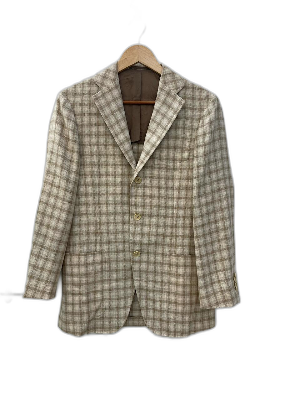 링자켓 란스미어 모 실크 린넨 혼방 체크자켓 95