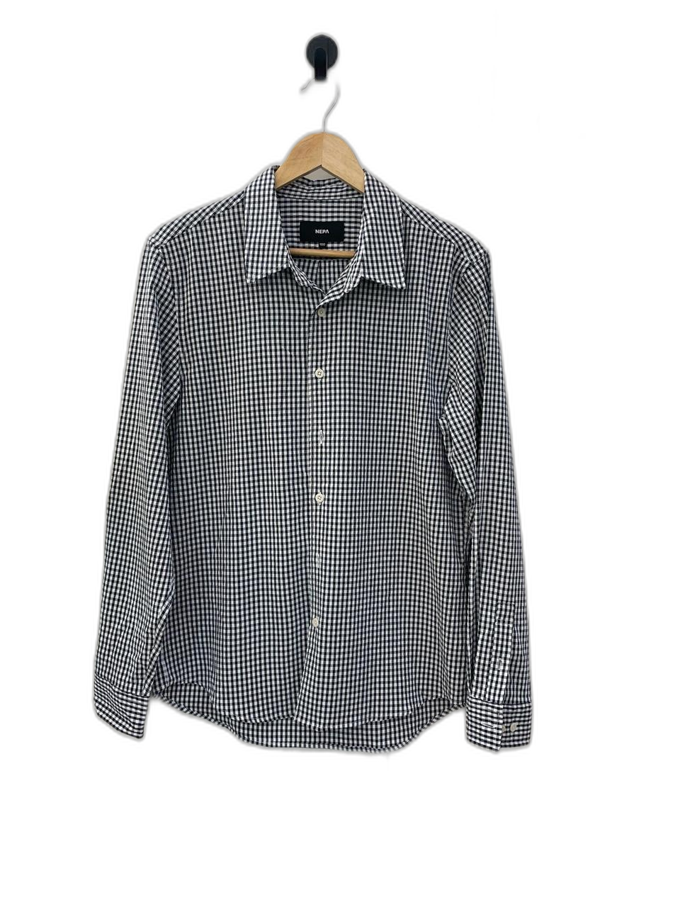 NEPA 네파 블랙/화이트 깅엄체크 셔츠 100