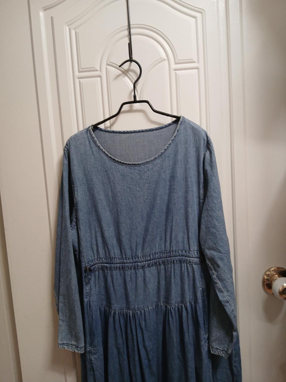 청데님 롱원피스 긴팔