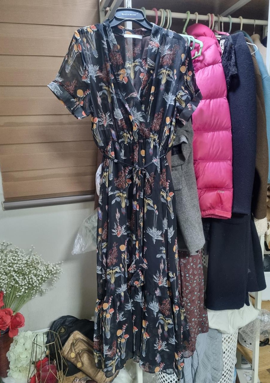 (정품)OTTLE 롱 원피스 리본허리끈 포함