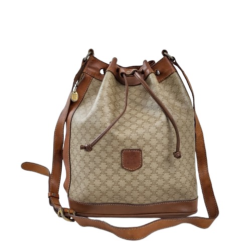 정품 셀린느 빈티지 마카담 드로우스트링 버킷백